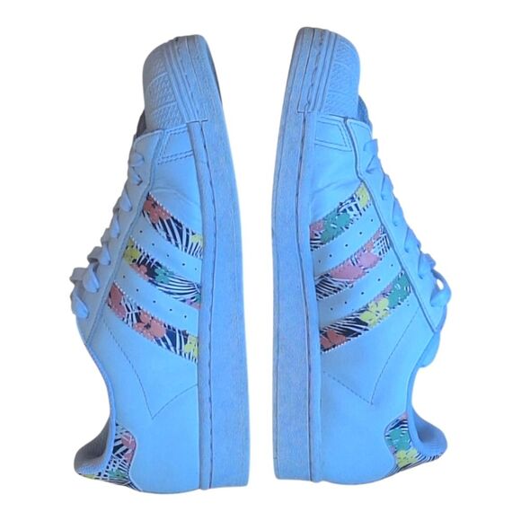 Adidas Superstar J Festival Pack White Multi Floral Leather Shell Toe Sz 7 Women - Picture 11 of 16